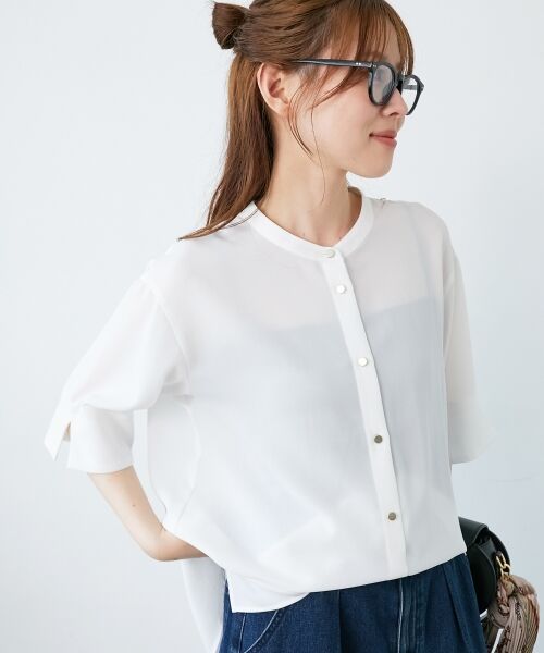 le.coeur blanc / ルクールブラン シャツ・ブラウス | ★NO.1ヒット大人気ブラウス★2WAYジョーゼットブラウス | 詳細4