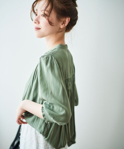 le.coeur blanc / ルクールブラン シャツ・ブラウス | パウダーサテン袖シャーリングブラウス | 詳細23
