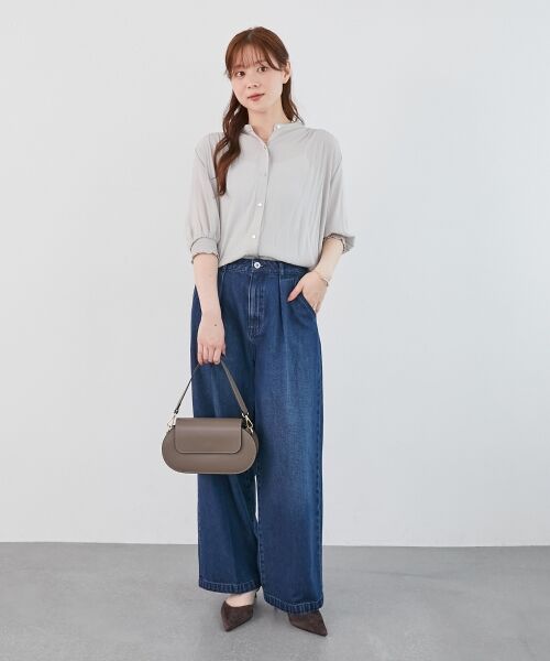 le.coeur blanc / ルクールブラン シャツ・ブラウス | パウダーサテン袖シャーリングブラウス | 詳細3