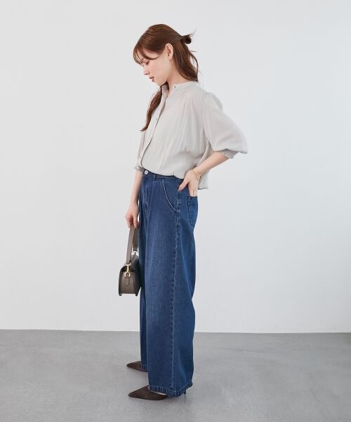 le.coeur blanc / ルクールブラン シャツ・ブラウス | パウダーサテン袖シャーリングブラウス | 詳細4