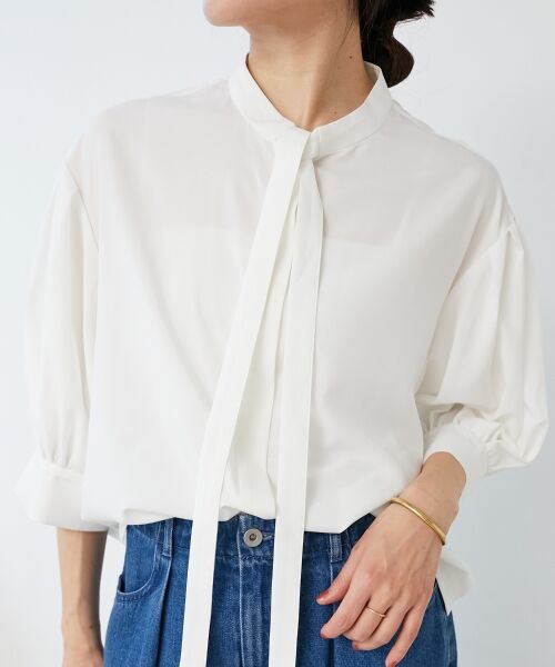 le.coeur blanc / ルクールブラン シャツ・ブラウス | 《手洗い可能》リボンタイブラウス | 詳細4