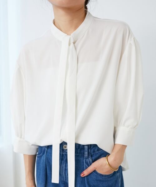 le.coeur blanc / ルクールブラン シャツ・ブラウス | 《手洗い可能》リボンタイブラウス | 詳細5