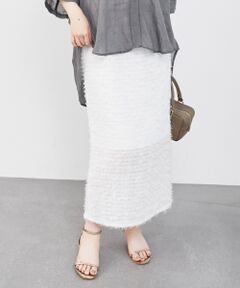 le.coeur blanc / ルクールブラン ロング・マキシ丈スカート | シアーフリンジタイトスカート