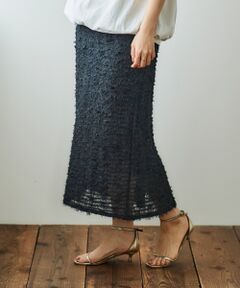 le.coeur blanc / ルクールブラン ロング・マキシ丈スカート | シアーフリンジタイトスカート