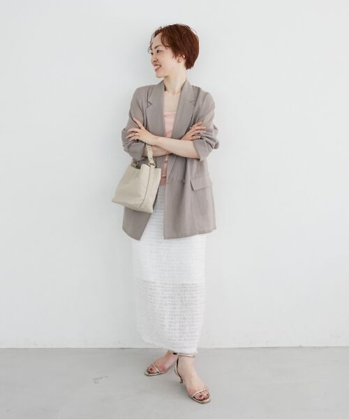 le.coeur blanc / ルクールブラン ロング・マキシ丈スカート | シアーフリンジタイトスカート | 詳細11