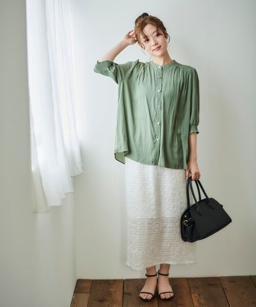 le.coeur blanc / ルクールブラン ロング・マキシ丈スカート | シアーフリンジタイトスカート | 詳細13