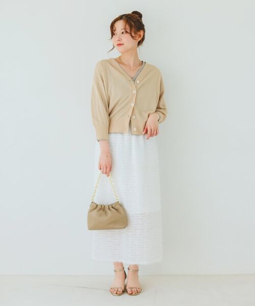 le.coeur blanc / ルクールブラン ロング・マキシ丈スカート | シアーフリンジタイトスカート | 詳細14