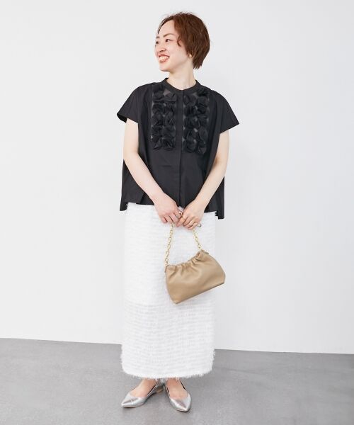 le.coeur blanc / ルクールブラン ロング・マキシ丈スカート | シアーフリンジタイトスカート | 詳細17