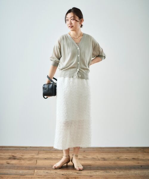 le.coeur blanc / ルクールブラン ロング・マキシ丈スカート | シアーフリンジタイトスカート | 詳細19