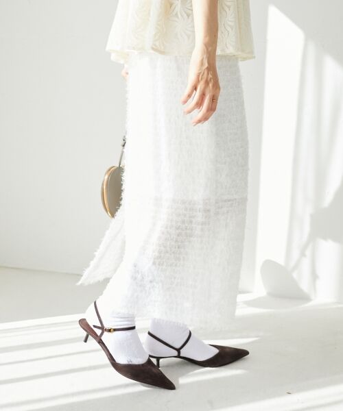 le.coeur blanc / ルクールブラン ロング・マキシ丈スカート | シアーフリンジタイトスカート | 詳細23