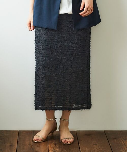 le.coeur blanc / ルクールブラン ロング・マキシ丈スカート | シアーフリンジタイトスカート | 詳細27