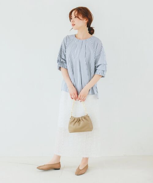 le.coeur blanc / ルクールブラン ロング・マキシ丈スカート | シアーフリンジタイトスカート | 詳細3