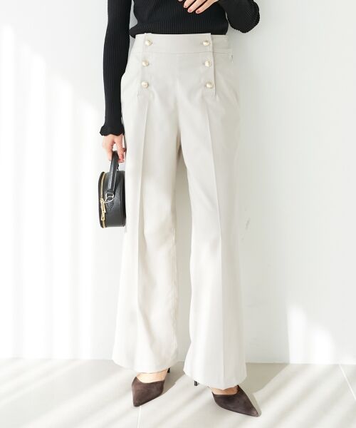 le. coeur blanc/ルクールブラン ツイルストレッチマリンパンツ グレージュ 36 le. coeur blanc/ルクールブラン ツイルストレッチマリンパンツ グレージュ 36