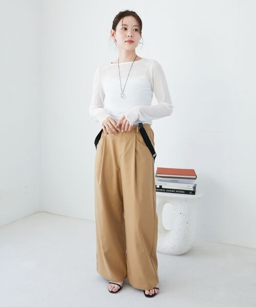 le.coeur blanc / ルクールブラン その他パンツ | サスペンダー付タックワイドパンツ | 詳細22