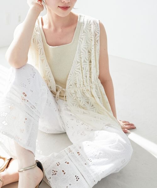 le.coeur blanc / ルクールブラン その他パンツ | 《手洗い可能》カットワークレースパンツ | 詳細10