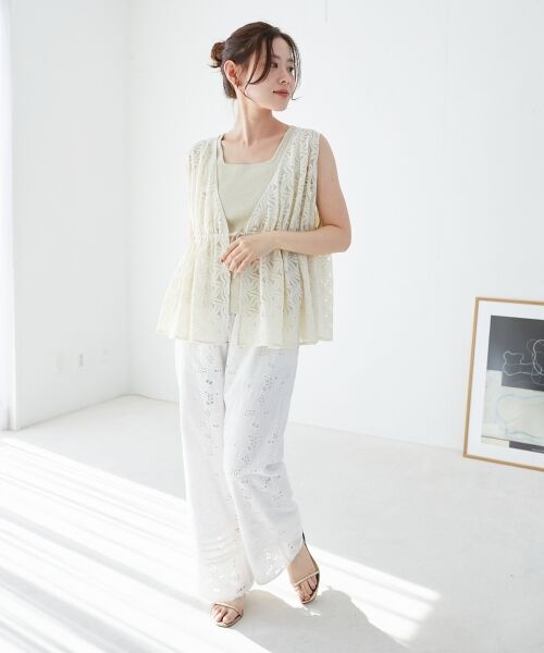 le.coeur blanc / ルクールブラン その他パンツ | 《手洗い可能》カットワークレースパンツ | 詳細7