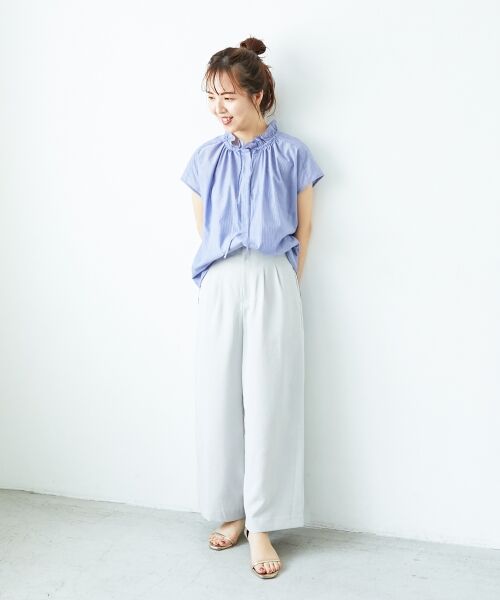 le.coeur blanc / ルクールブラン その他パンツ | 《手洗い可能》タンブラーブッチャータックワイドパンツ | 詳細13