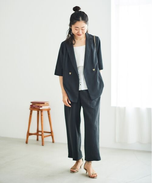 le.coeur blanc / ルクールブラン その他パンツ | 《手洗い可能》タンブラーブッチャータックワイドパンツ | 詳細30