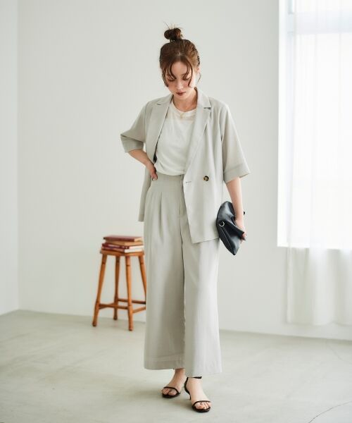 le.coeur blanc / ルクールブラン その他パンツ | 《手洗い可能》タンブラーブッチャータックワイドパンツ | 詳細5