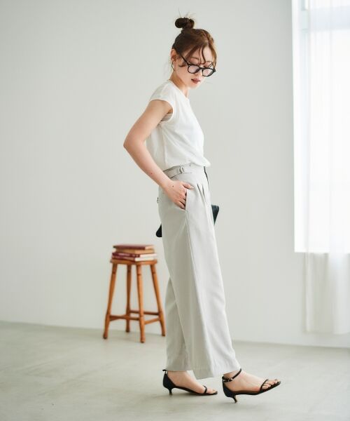 le.coeur blanc / ルクールブラン その他パンツ | 《手洗い可能》タンブラーブッチャータックワイドパンツ | 詳細9