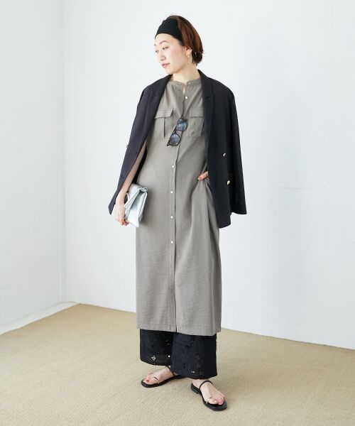 le. coeur blanc/ルクールブラン サイドベルトサファリワンピース カーキグリーン 38 le. coeur blanc/ルクールブラン サイドベルトサファリワンピース カーキグリーン 38