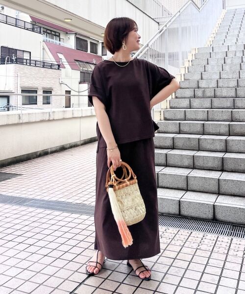 le.coeur blanc / ルクールブラン ロング・マキシ丈ワンピース | MVS天竺プルオーバー×スカートセット | 詳細24