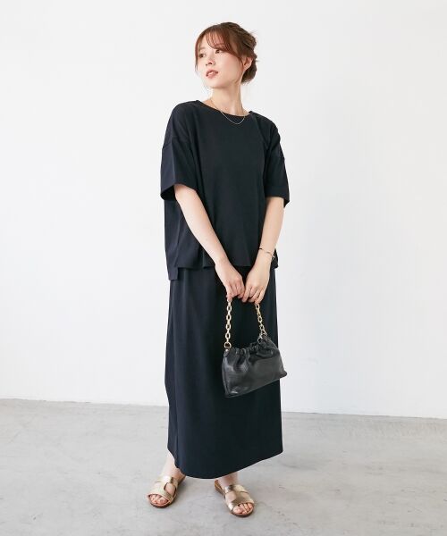 le.coeur blanc / ルクールブラン ロング・マキシ丈ワンピース | MVS天竺プルオーバー×スカートセット | 詳細3