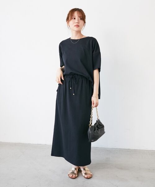 le.coeur blanc / ルクールブラン ロング・マキシ丈ワンピース | MVS天竺プルオーバー×スカートセット | 詳細5