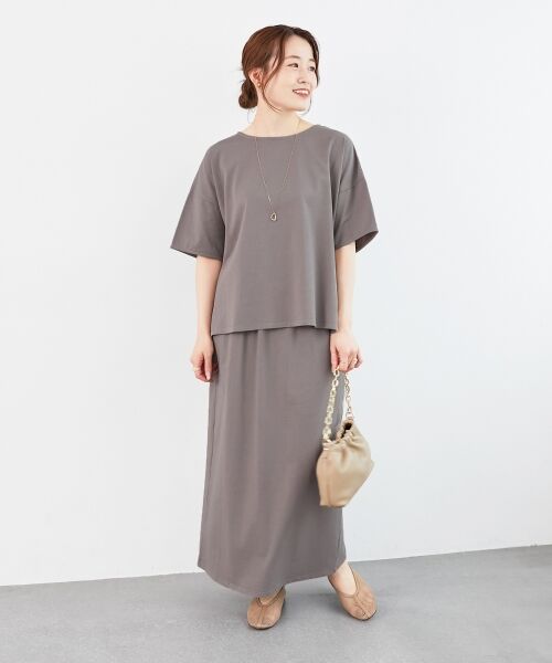 le. coeur blanc/ルクールブラン MVS天竺プルオーバー×スカートセット モカ 38 le. coeur blanc/ルクールブラン MVS天竺プルオーバー×スカートセット モカ 38