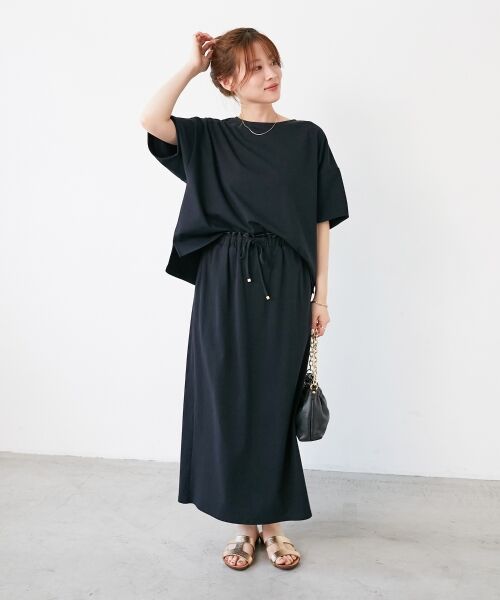 le. coeur blanc/ルクールブラン MVS天竺プルオーバー×スカートセット ブラック 38 le. coeur blanc/ルクールブラン MVS天竺プルオーバー×スカートセット ブラック 38
