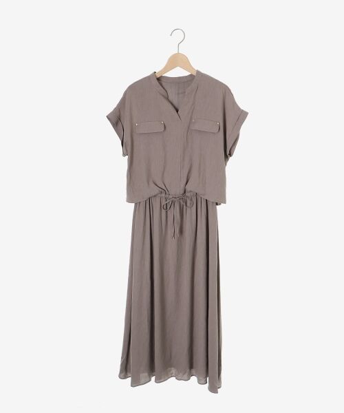 le.coeur blanc / ルクールブラン ロング・マキシ丈ワンピース | 《手洗い可能》リネンライクフロントポケットワンピース | 詳細1