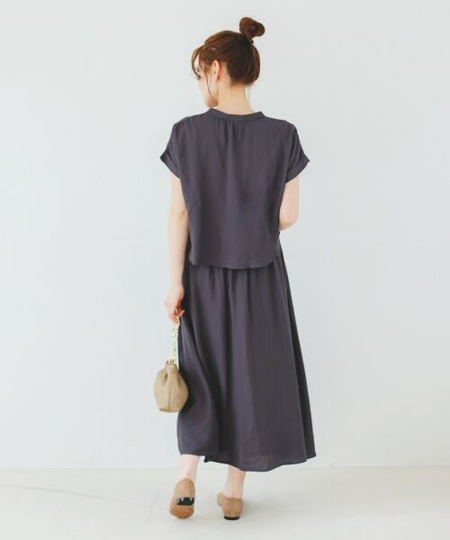 le.coeur blanc / ルクールブラン ロング・マキシ丈ワンピース | 《手洗い可能》リネンライクフロントポケットワンピース | 詳細13