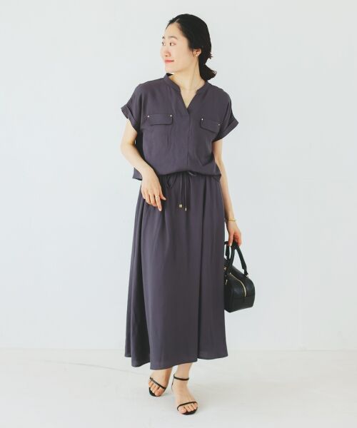 le.coeur blanc / ルクールブラン ロング・マキシ丈ワンピース | 《手洗い可能》リネンライクフロントポケットワンピース | 詳細17