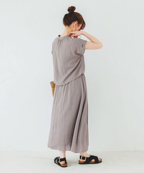 le.coeur blanc / ルクールブラン ロング・マキシ丈ワンピース | 《手洗い可能》リネンライクフロントポケットワンピース | 詳細5