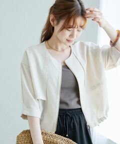 shelleシェリエ 　サテンブルゾン　ブラック Dot button satin blouson – shéller / シェリエ
