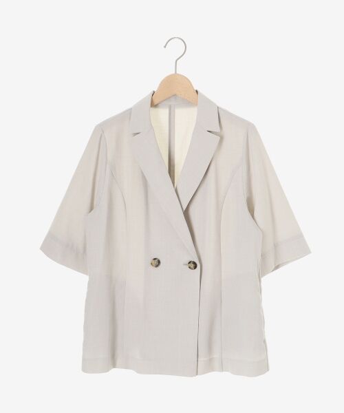 le.coeur blanc / ルクールブラン その他アウター | 《シャツ感覚でラフに羽織れる》タンブラーブッチャーハーフスリーブジャケット | 詳細1
