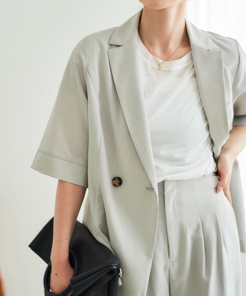 le.coeur blanc / ルクールブラン その他アウター | 《シャツ感覚でラフに羽織れる》タンブラーブッチャーハーフスリーブジャケット | 詳細17