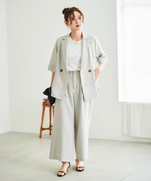 le.coeur blanc / ルクールブラン その他アウター | 《シャツ感覚でラフに羽織れる》タンブラーブッチャーハーフスリーブジャケット | 詳細18