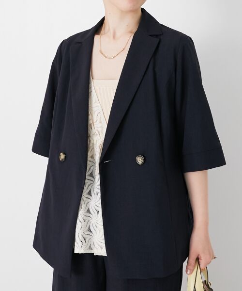 le.coeur blanc / ルクールブラン その他アウター | 《シャツ感覚でラフに羽織れる》タンブラーブッチャーハーフスリーブジャケット | 詳細23