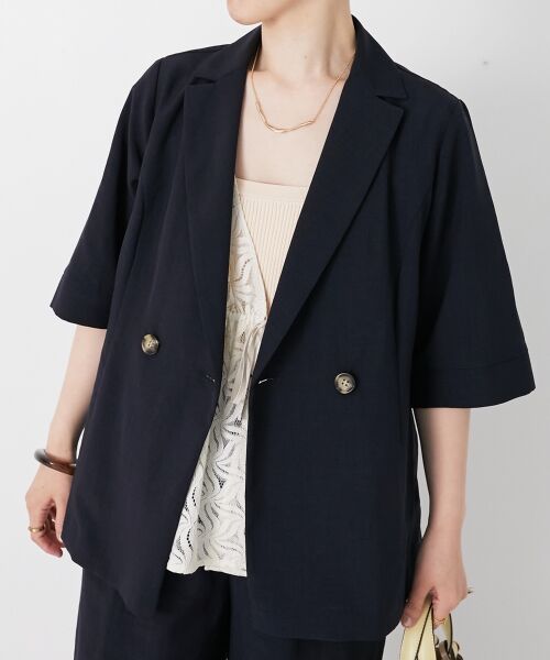 le.coeur blanc / ルクールブラン その他アウター | 《シャツ感覚でラフに羽織れる》タンブラーブッチャーハーフスリーブジャケット | 詳細24