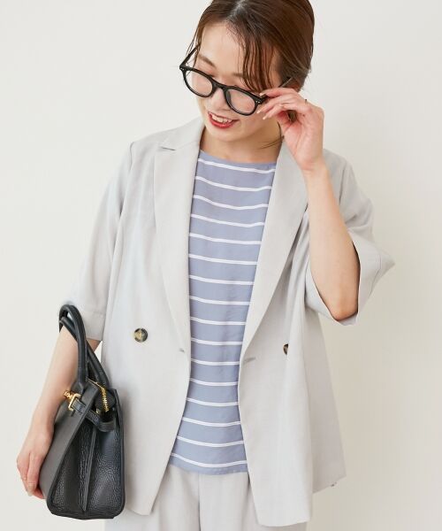 le.coeur blanc / ルクールブラン その他アウター | 《シャツ感覚でラフに羽織れる》タンブラーブッチャーハーフスリーブジャケット | 詳細4