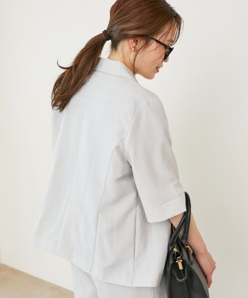 le.coeur blanc / ルクールブラン その他アウター | 《シャツ感覚でラフに羽織れる》タンブラーブッチャーハーフスリーブジャケット | 詳細5