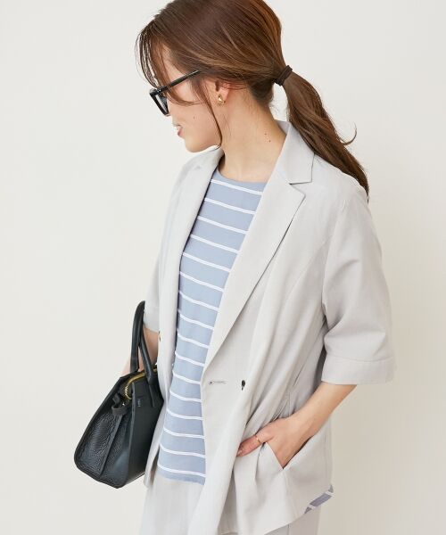 le.coeur blanc / ルクールブラン その他アウター | 《シャツ感覚でラフに羽織れる》タンブラーブッチャーハーフスリーブジャケット | 詳細6