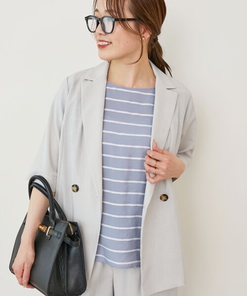 le.coeur blanc / ルクールブラン その他アウター | 《シャツ感覚でラフに羽織れる》タンブラーブッチャーハーフスリーブジャケット | 詳細7