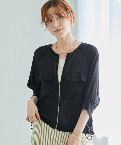 le.coeur blanc / ルクールブラン ブルゾン | 《手洗い可能》ダブルポケットシアーブルゾン | 詳細2