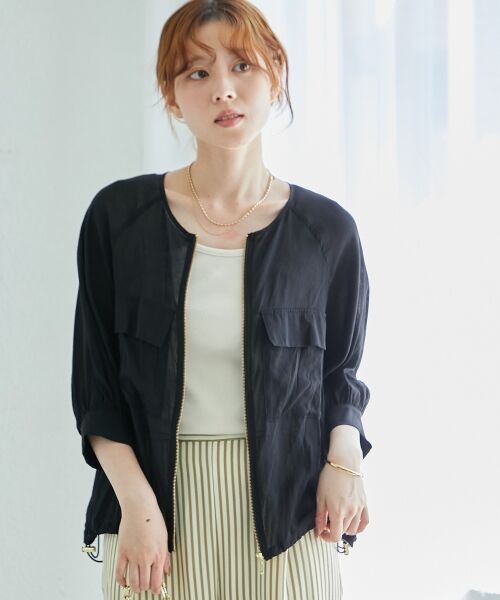 le.coeur blanc / ルクールブラン ブルゾン | 《手洗い可能》ダブルポケットシアーブルゾン | 詳細4