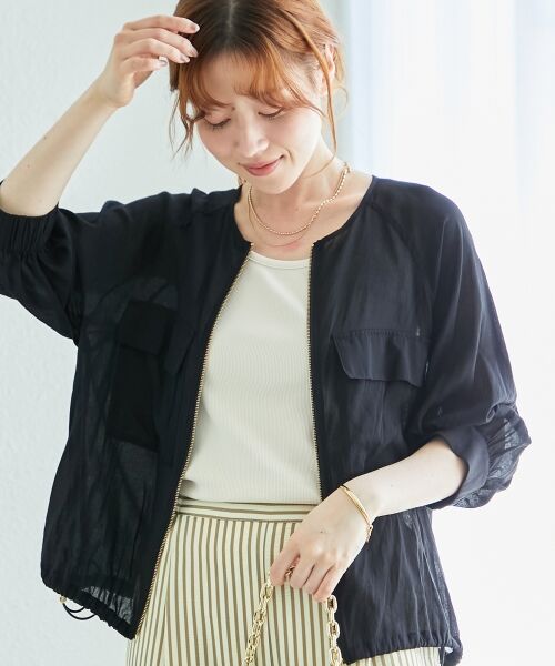 le.coeur blanc / ルクールブラン ブルゾン | 《手洗い可能》ダブルポケットシアーブルゾン | 詳細6