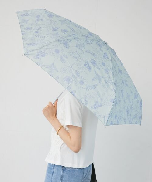le. coeur blanc/ルクールブラン プラントフラワー柄折りたたみ傘 グリーン柄 FREE le. coeur blanc/ルクールブラン プラントフラワー柄折りたたみ傘 グリーン柄 FREE