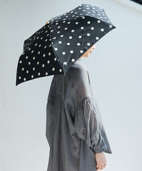 le. coeur blanc/ルクールブラン 《一部店舗/WEB限定》ドットミニ折りたたみ傘 ブラック FREE le. coeur blanc/ルクールブラン 《一部店舗/WEB限定》ドットミニ折りたたみ傘 ブラック FREE