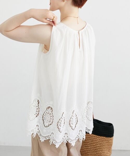 le.coeur blanc / ルクールブラン シャツ・ブラウス | Fanaka裾レースノースリーブ | 詳細16